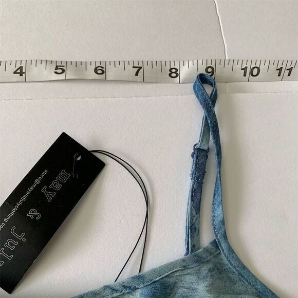 May &‎ July Women's Blue Tie-Dye Crochet Lace Blouse Size M - Picture 5 of 11